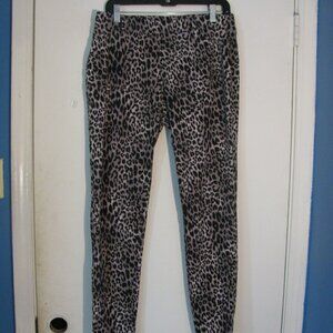 **Faded Glory Jeggings Large 12 14 Animal Print Skinny Stretch Waistband Ankle